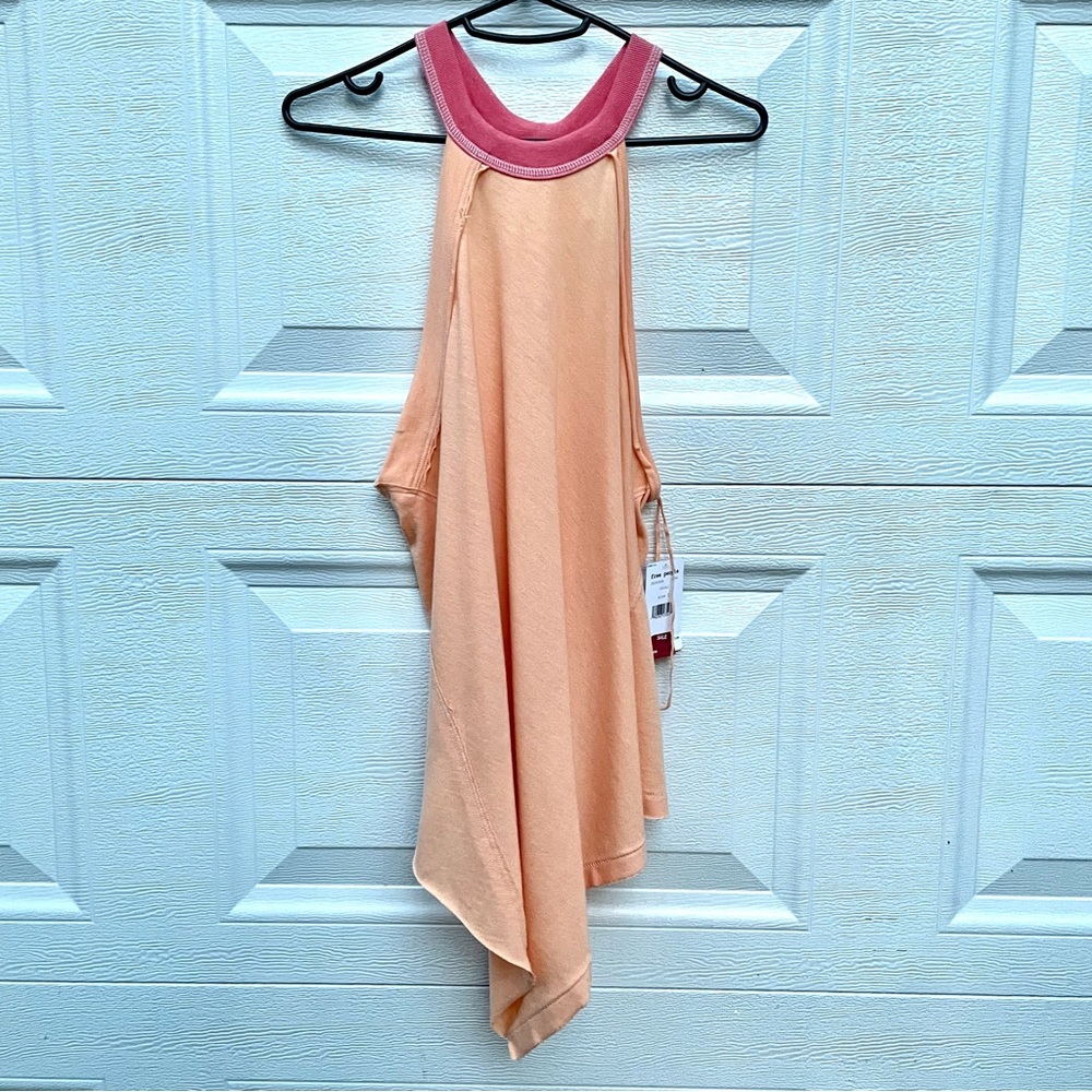 NWT WE THE FREE / FREE PEOPLE distressed high low top SMALL apricot pink